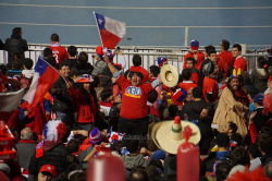 Chile-Fans gegen Ecuador beim Auftakt der Copa America 2015 in Santiago