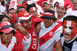 Peru-Fans vor dem Spiel Uruguay - Peru in Merida, Venezuela bei der Copa America 2007